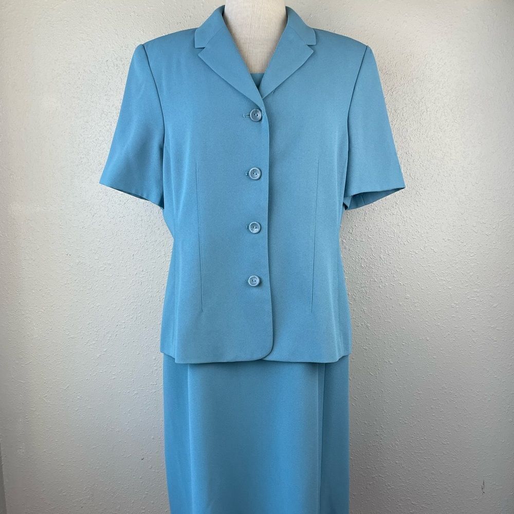 Karen Scott Matching Two Piece Blazer and Dress Size 14 EUC